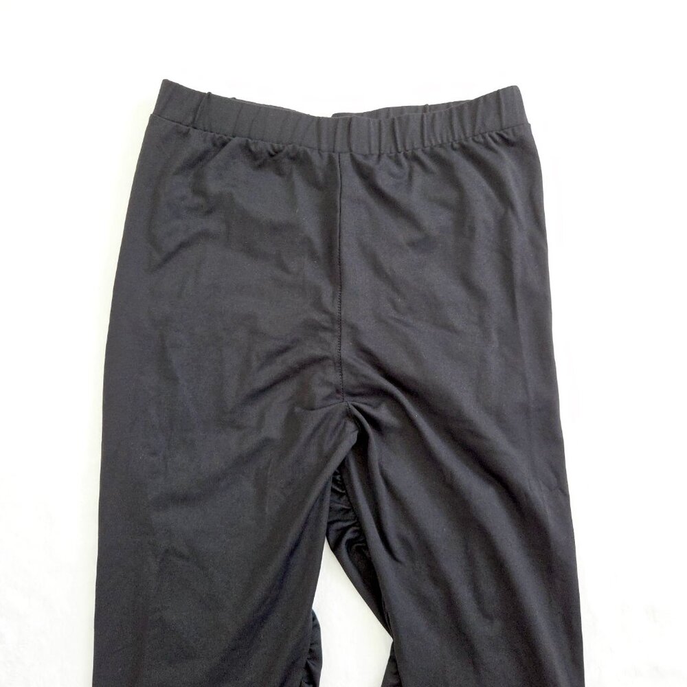 Zara Black Ruched Leggings Medium Subversive Cyber Y2K Goth Grunge High Rise - Picture 6 of 10
